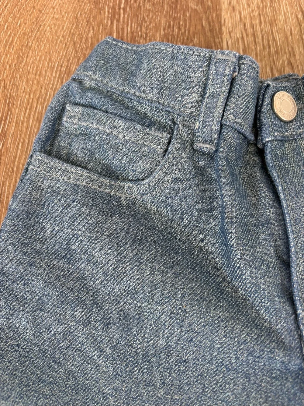 GAP Kids Shimmer Denim Wide-Leg Pants in Medium Blue Size: 4T/ Festive, Casual